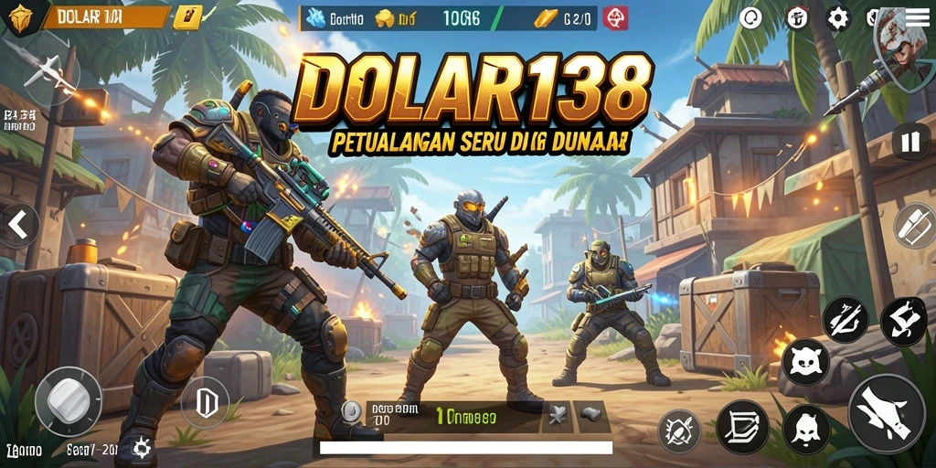 Screenshot DOLAR138 menampilkan aksi seru di medan perang Battle Royale.