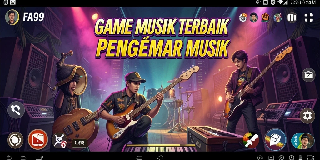 Tampilan screenshot FA99 menunjukkan gameplay dengan alunan musik yang mengasyikkan.