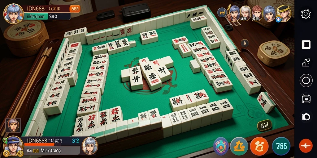 Tampilan menarik dari permainan Mahjong di IDN668.