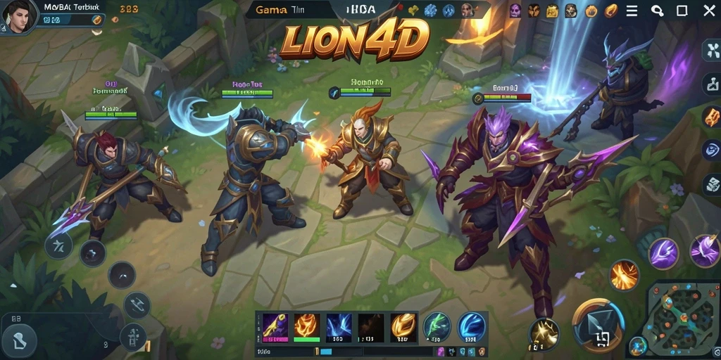Tampilan gameplay seru di LION4D dengan aksi tim yang menarik.
