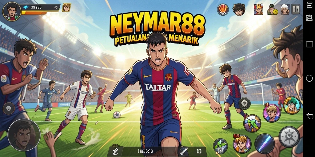 Tampilan aksi seru dari gameplay NEYMAR88 yang penuh warna.