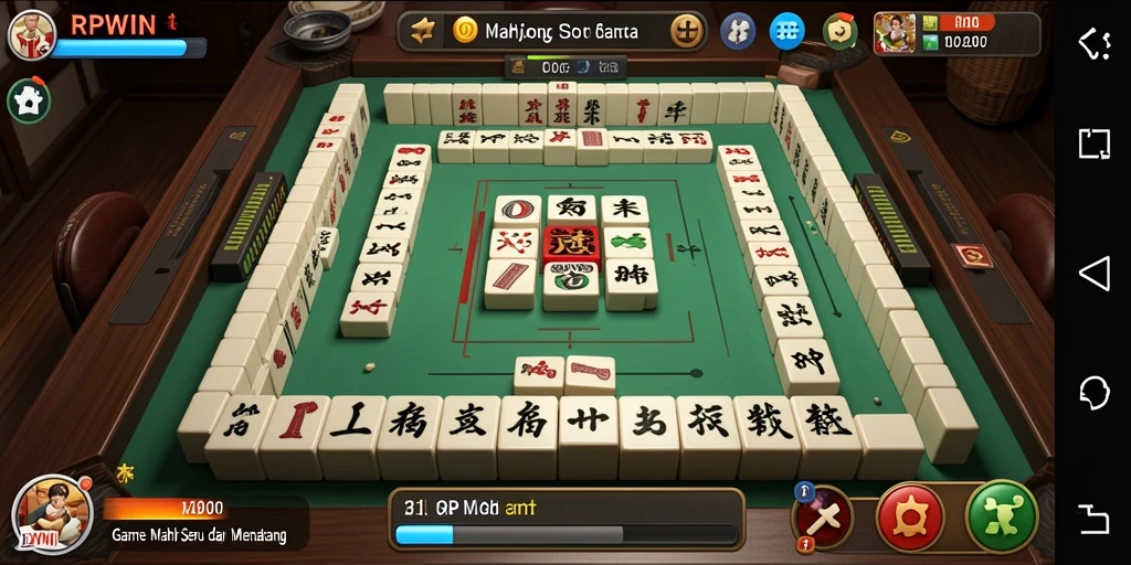 Tangkapan layar utama RPWIN menampilkan aksi gameplay Mahjong yang seru.
