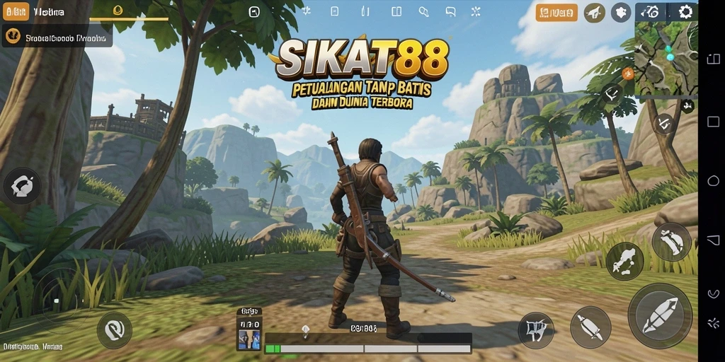 Tampilan gameplay SIKAT88 menampilkan suasana dunia terbuka yang kaya dan interaktif.