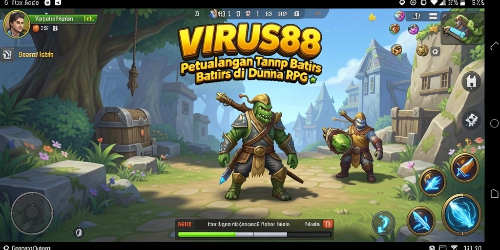 Tampilan gameplay menegangkan dalam dunia RPG yang kaya.